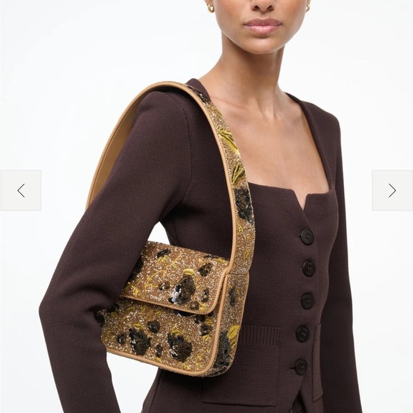 NWT STAUD TOMMY BEADED BAG VINTAGE FLORAL - Picture 3 of 9